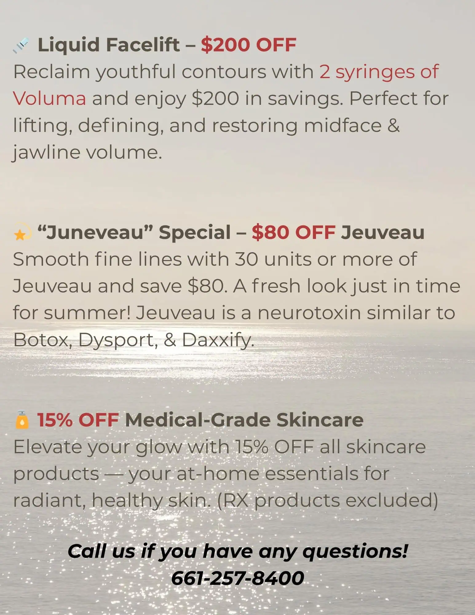 DermaCure of Valencia Specials