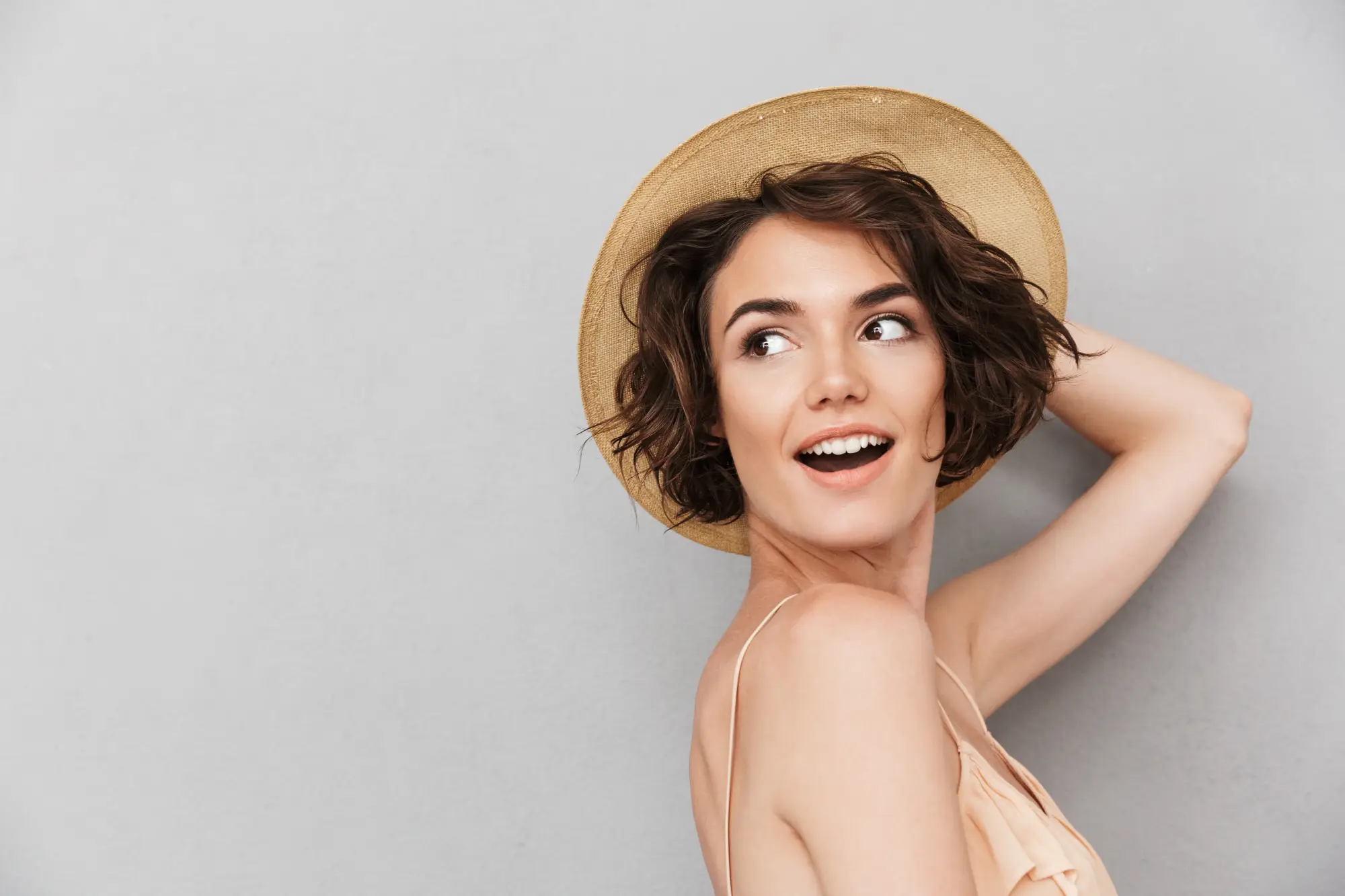 a woman wearing a hat